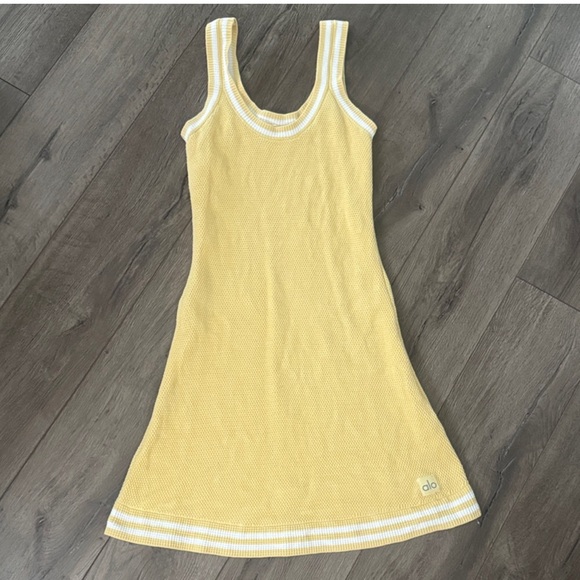 Alo Tennis Club Knitted Warm Butter/White Dress - Picture 5 of 5